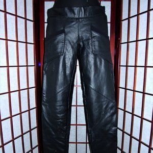 Love YaYa Black Faux Leather Skinny Pull On Pants